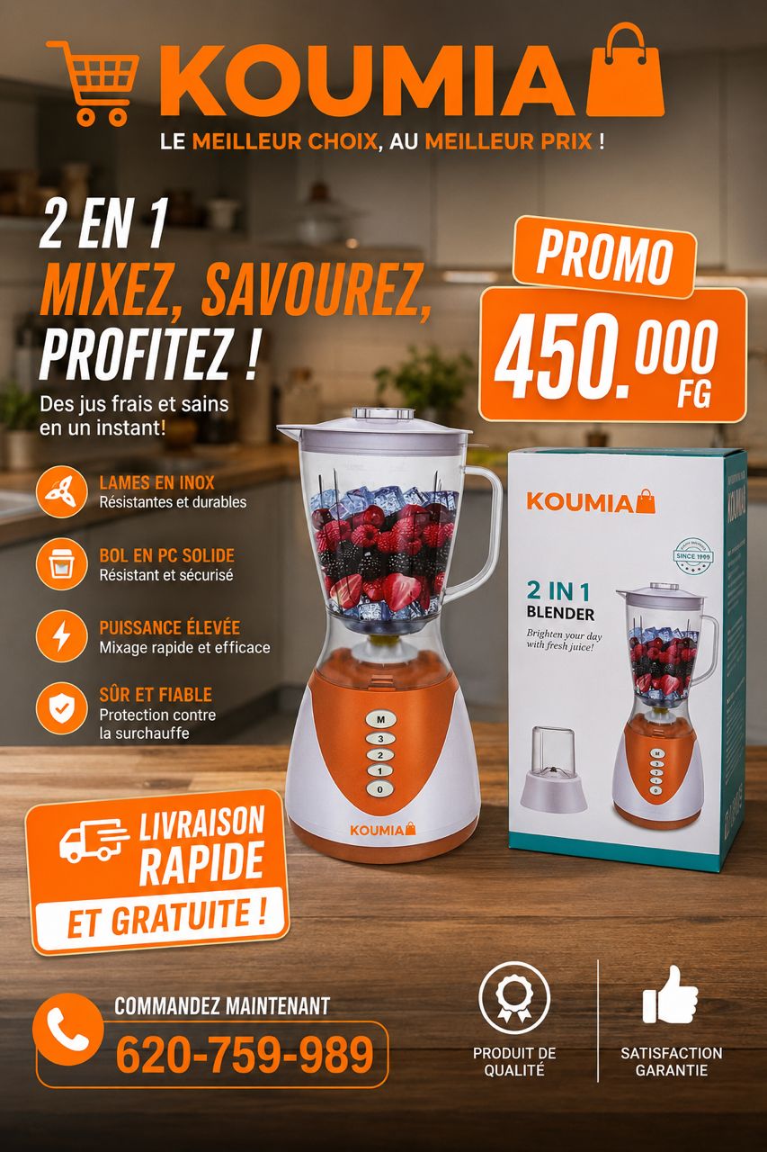 Koumia Mixeur 2 en 1