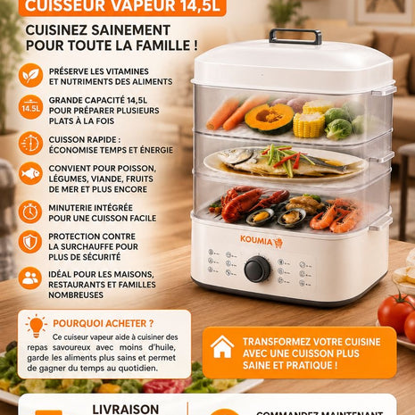 Cuiseur à Vapeur 14,5 L