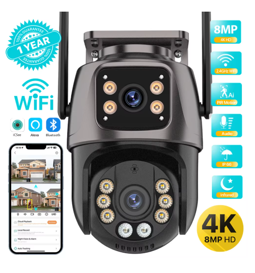 4K 8MP HD Wifi PTZ Camera Camera Surveillance