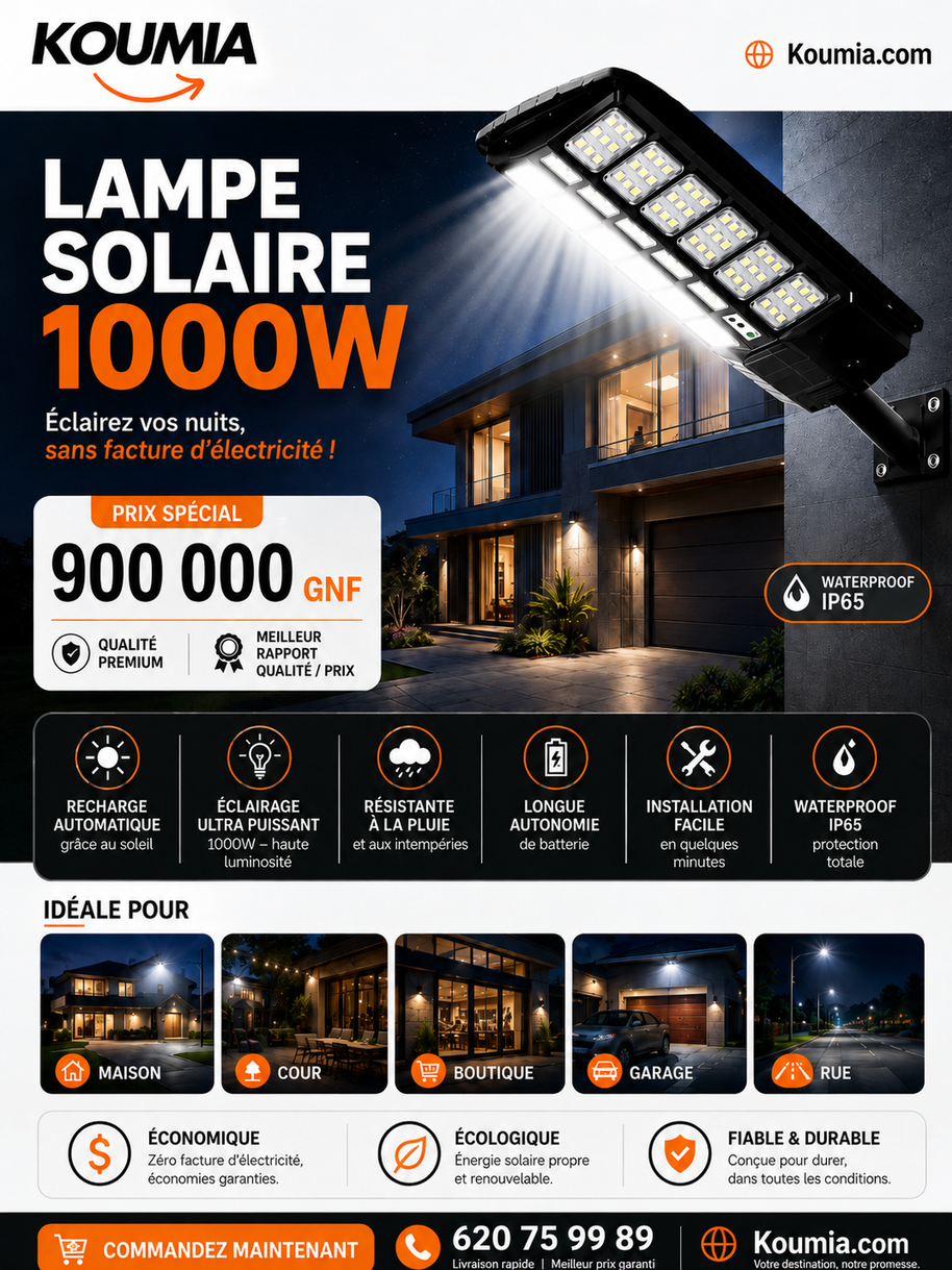 Lampe solaire 1000 W