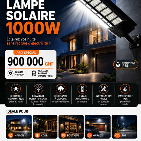 Lampe solaire 1000 W
