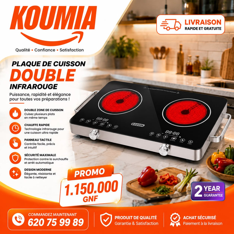 Plaque de cuisson 2 en 1